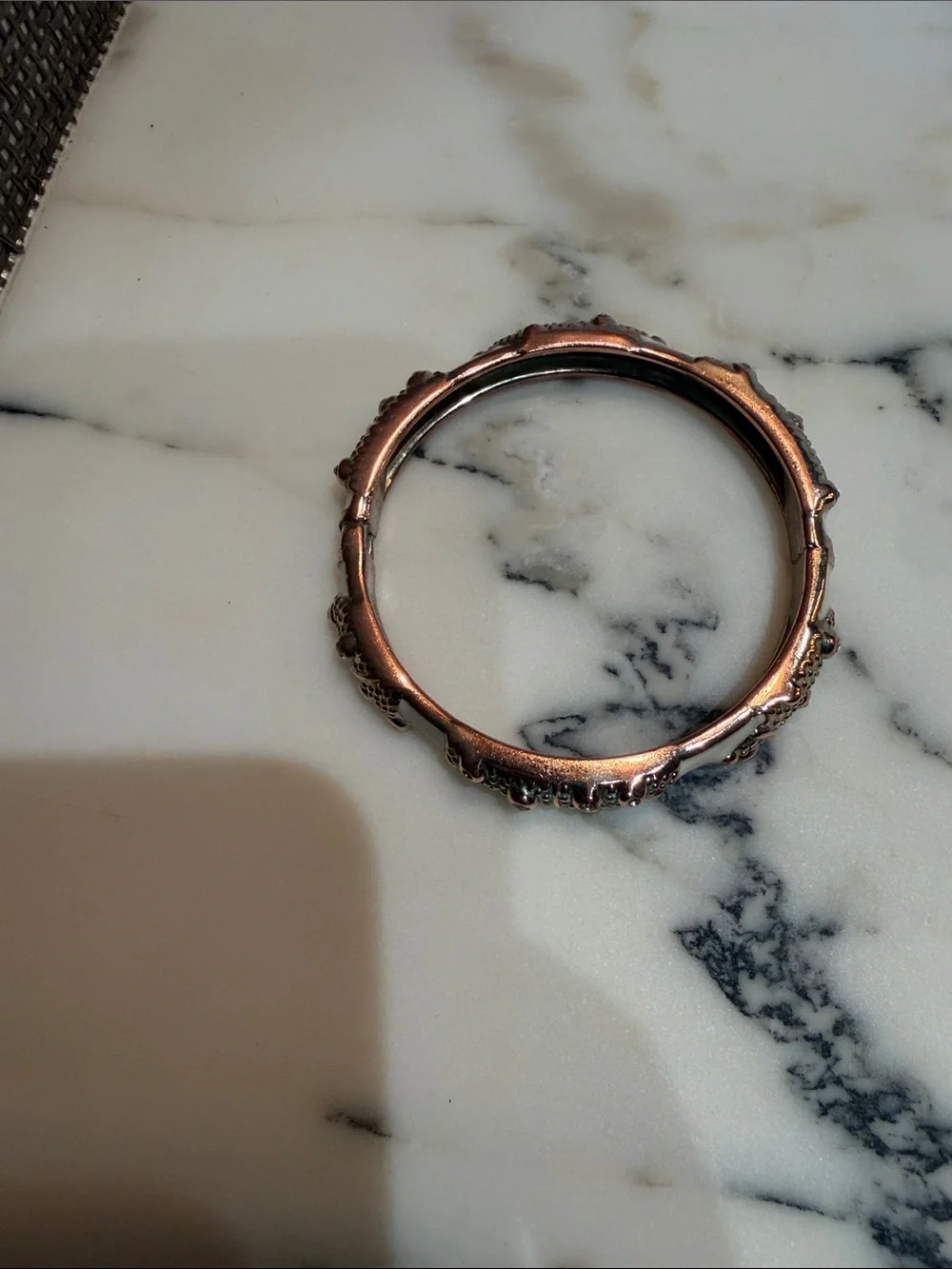 Elegant White and Gold Crystal Enamel Bracelet